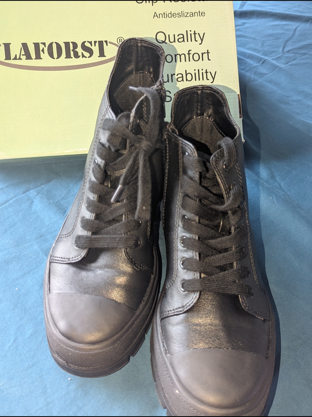Laforst Black High top"Skylar's" Slip Resistant Work Shoes Mens Size 9